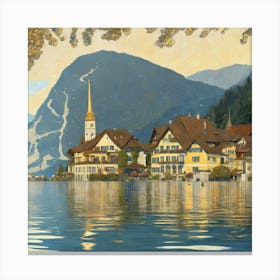 On Lake Attersee, Gustav Klimt 3 Canvas Print