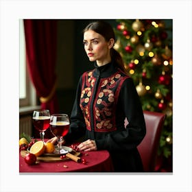 Christmas Woman Canvas Print