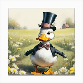 Duck In Top Hat 5 Canvas Print