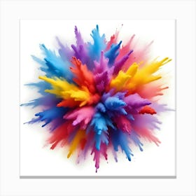 Colorful Paint Explosion On White Background 3 Canvas Print