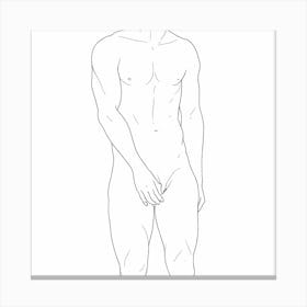 Nude Male Drawing artwork adult mature Canvas Print