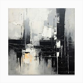 Abstract Painting, Produce A Monochromatic Abstract Artwork Overlapping Squares And Rectangles 6 Canvas Print