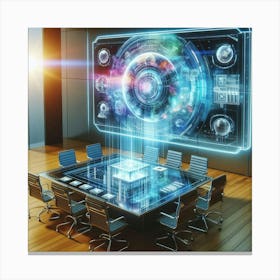 Futuristic Conference Room 4 Canvas Print