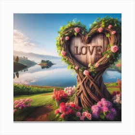 Love Heart Symble Canvas Print