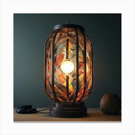Stained Glass Table Lamp Canvas Print