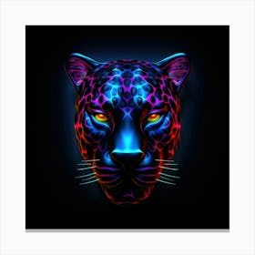 Neon Leopard Head 2 Toile