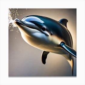 Dolphin Splashing Water Canvas Print