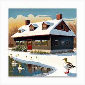 Ducks On The Pond Canvas Print