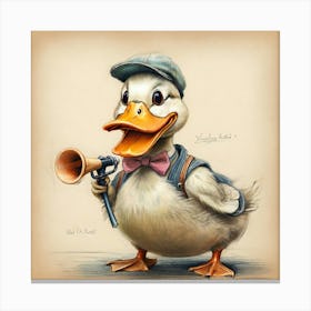 Duck With A Megaphone Canvas Print