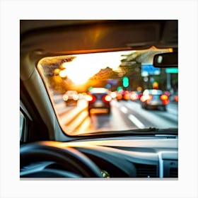 Vehicle View Transportation Drive Car Auto Mirror Vision Driver Street Landscape Traffic (7) Canvas Print