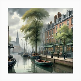 London- Docks - Cities & Towns Canvas Print