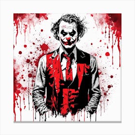 The Joker Portrait Ink Painting (26) Canvas Print
