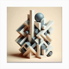 Abstract Sculpture With Geometric Shapes (2) Canvas Print