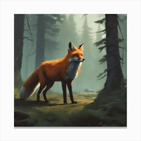 Fox In The Forest 82 Canvas Print