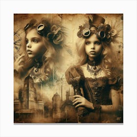 Steampunk Girl With Goggles Canvas Print