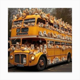 Cats On A Bus Canvas Print