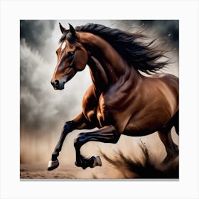 Horse Running In The Field 5 Canvas Print