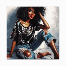 Afro Girl 72 Canvas Print