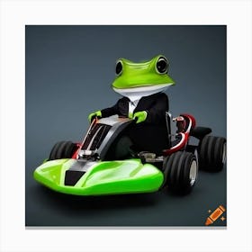 Craiyon 084101 A Frog In A Tuxedo Riding A Futuristic Kart Canvas Print