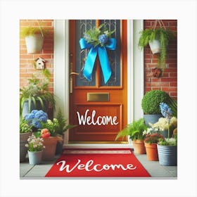 Welcome door Canvas Print