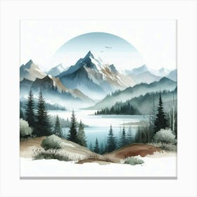 Landscape Painting Wall Art 2 Canvas Print