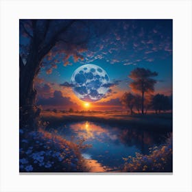 Full Moon In The Sky 1 Canvas Print