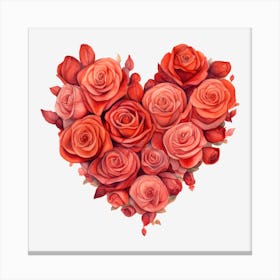 Heart Of Roses Canvas Print