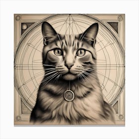 Vitruvian Cat Canvas Print