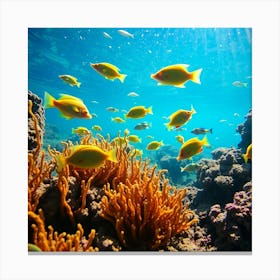 Coral Reef With Fishes54 Canvas Print