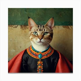 Default Frida Kahlo Cat Art 2 Canvas Print