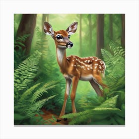 Fawn In The Forest 2 Canvas Print