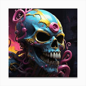 Skull And Octopus Canvas Print
