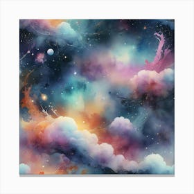 Watercolor Nebula Canvas Print