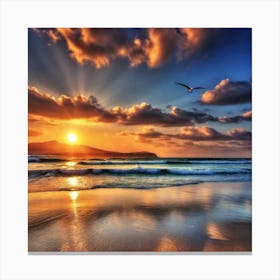 Sunset On The Beach 703 Canvas Print