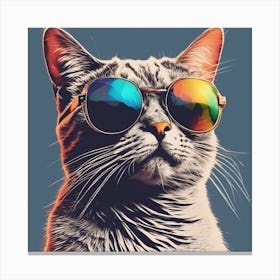 Cat In Sunglasses Canvas Print