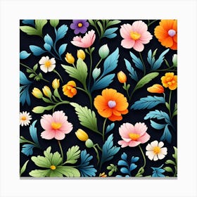 Floral Seamless Pattern 4 Canvas Print