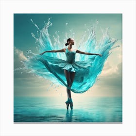 Ballerina In Water Canvas Print