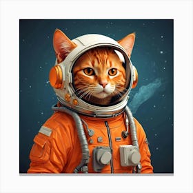 Astronaut Cat 4 Canvas Print