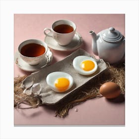 Boiled Eggs And Tea Canvas Print