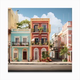 Colorful Houses In Cuba Canvas Print