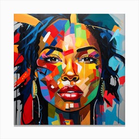 Woman With A Colorful Face Canvas Print