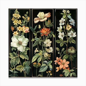 Four Floral Panels Toile