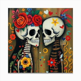 Day Of The Dead Couple Canvas Print