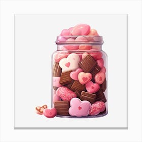 Valentine'S Day Candy Jar 2 Canvas Print