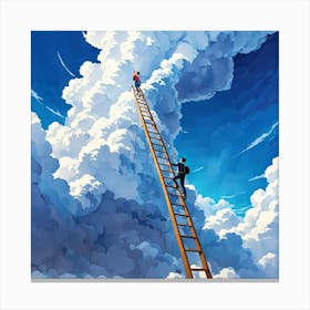 Ladder To The Sky, Ladder Of Success Canvas Print