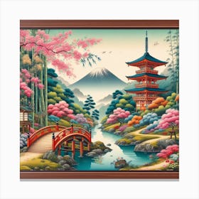 Landscape in Japanese style 2 Canvas Print