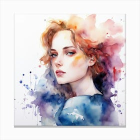 Watercolor Of A Woman Canvas Print