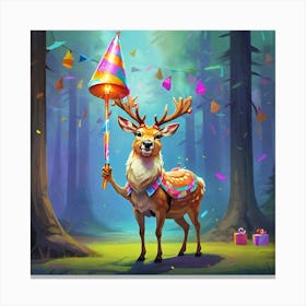 Deer In The Forest 24 Canvas Print