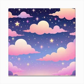 Sky With Twinkling Stars In Pastel Colors Square Composition 182 Canvas Print