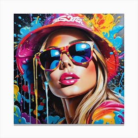 Girl In A Hat 3 Canvas Print